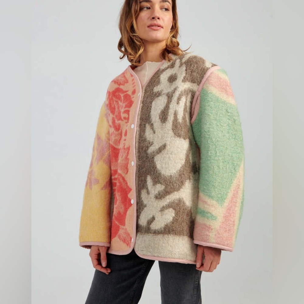 Carleen up-cycled blanket liner jacket NWOT